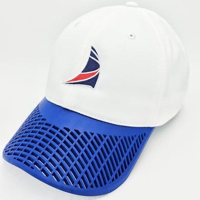 Boat Brim Sail Hat (New Style) White and Blue