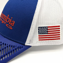 LIMITED EDITION: Columbia PFG Fitted Flag Patch Hat, Blue Brim