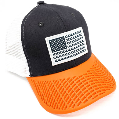 'Wave' Trucker Hat - Grey/Orange