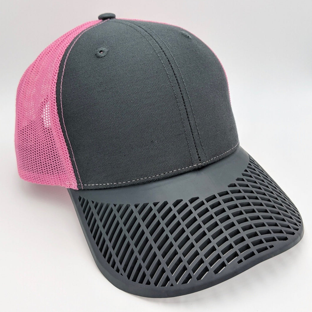 Boat Brim Pink Mesh Trucker Hat