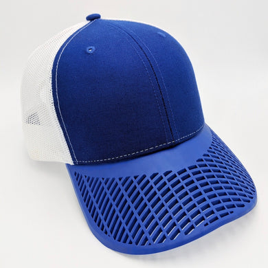 Boat Brim Blue and White Trucker Hat