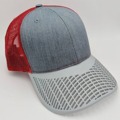 Boat Brim Grey and Red Trucker Hat