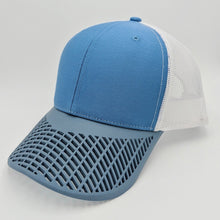 Boat Brim Blue White and Peacock Trucker Hat