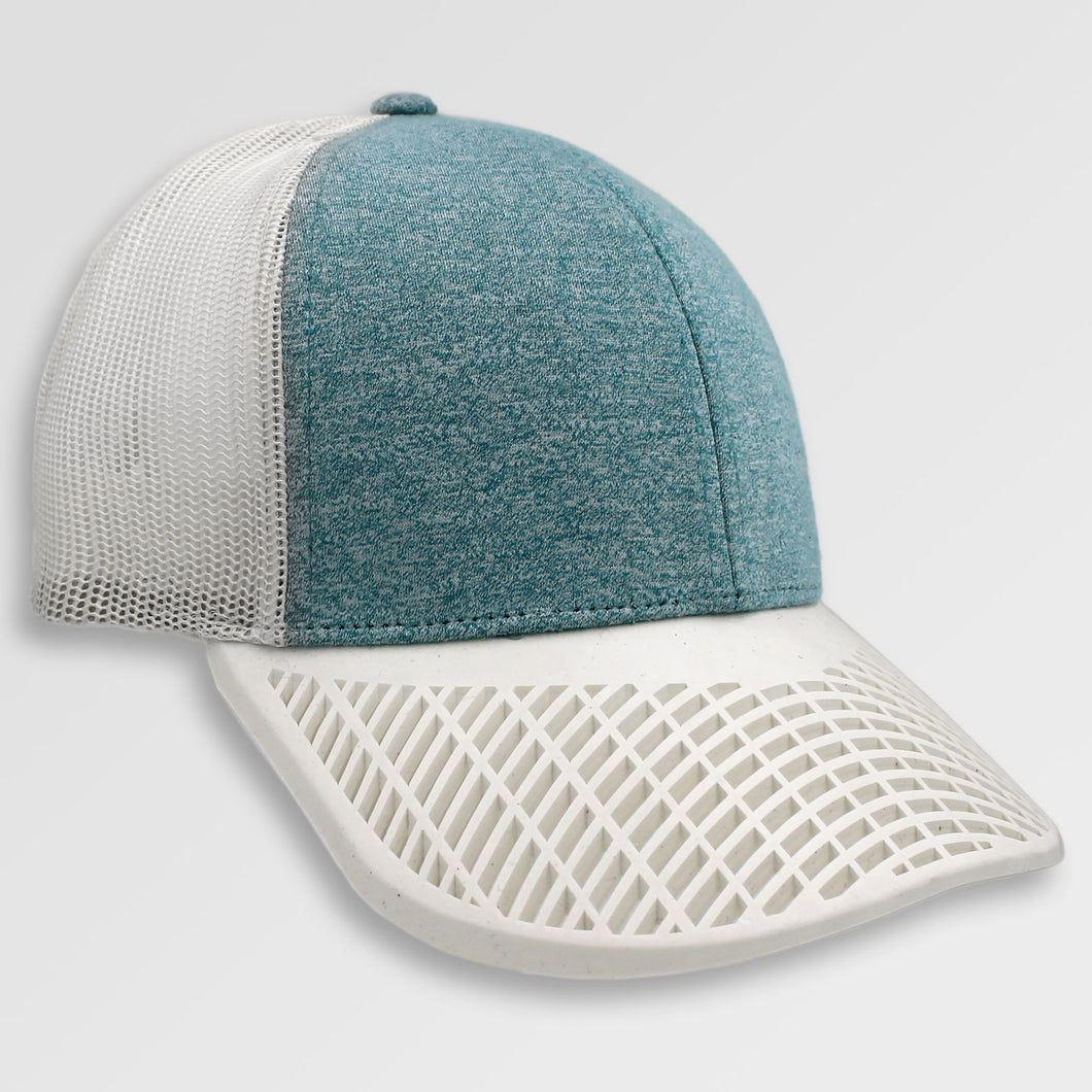 Heather Teal and White Trucker Hat