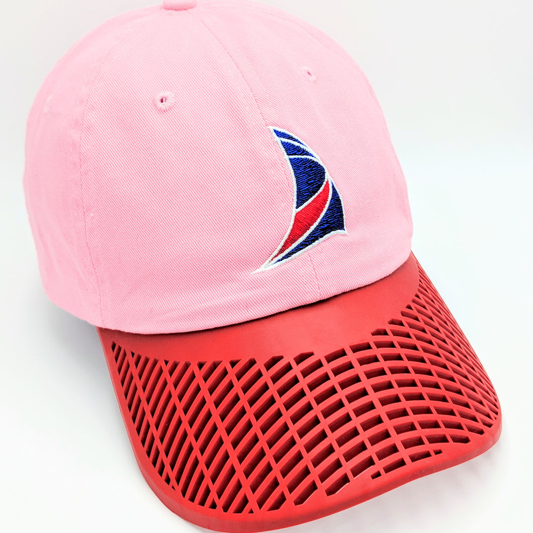 Ladies Sail Hat - Pink with Red Brim