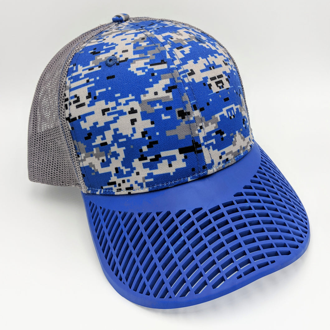 Digital Camo Blue Trucker Hat