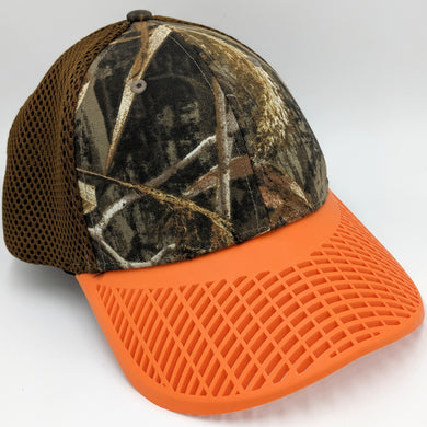 Fitted Camo w/Orange Brim Trucker Hat
