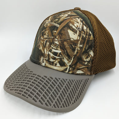Fitted Camo w/Brown Brim Trucker Hat