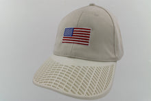 American Flag Hat (100% Made in USA) - Sand Hat with White Brim