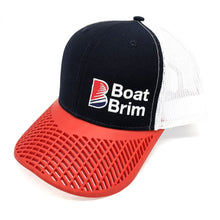 Boat Brim Trucker Hat - Navy with Red Brim