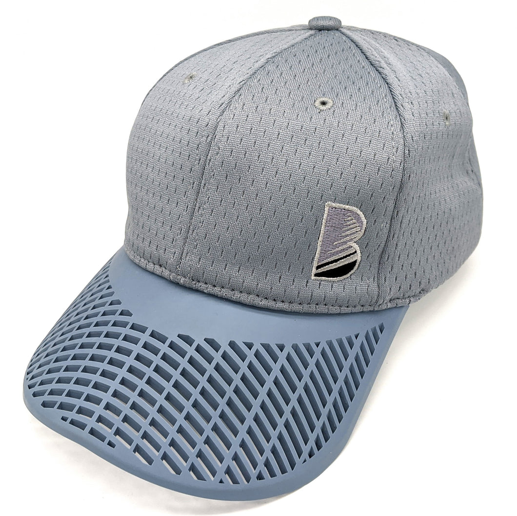 Performance Hat - Grey 'B' w/Blue Brim