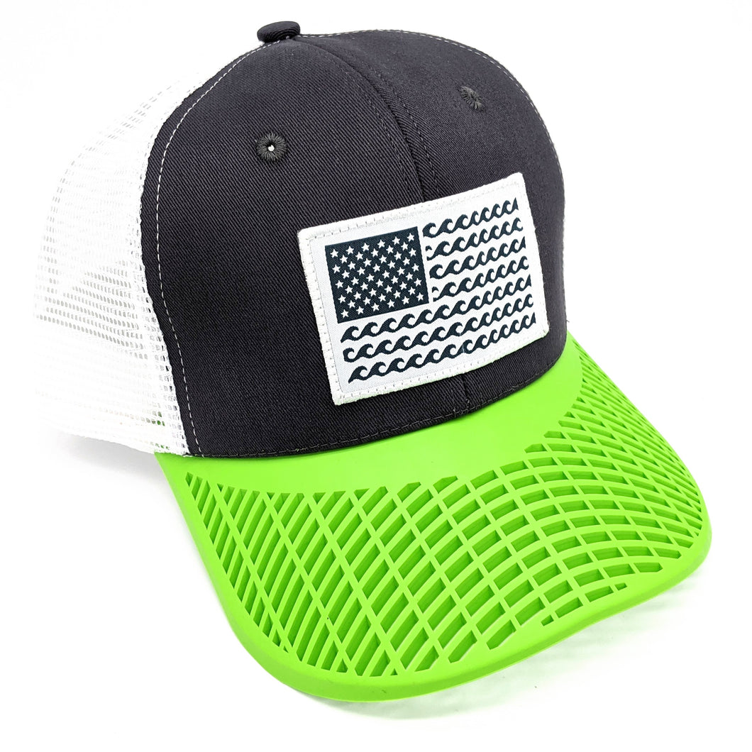 'Wave' Trucker Hat - Grey/Green