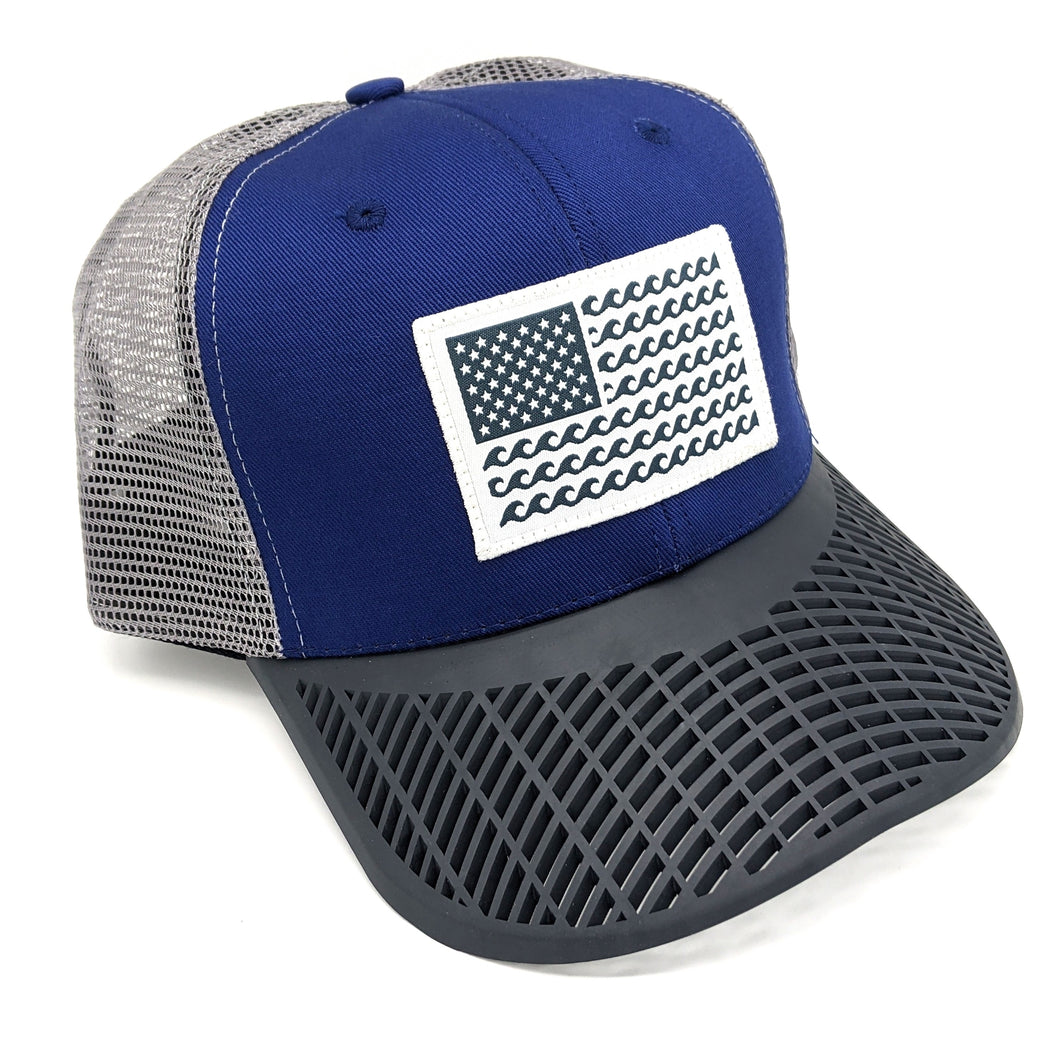 'Wave' Trucker Hat - Blue/Grey