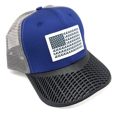 'Wave' Trucker Hat - Blue/Black