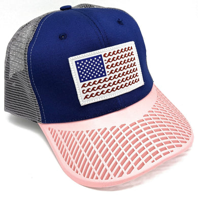 'Wave' Trucker Hat - Blue/Pink